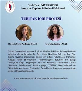 TÜBİTAK 1001 Bilimsel ve Teknolojik Araştırma Projelerini Destekleme Programı Kapsamında Proje Kabulü
